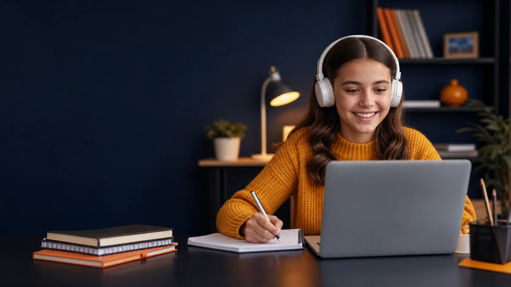 Online learning in a home study space