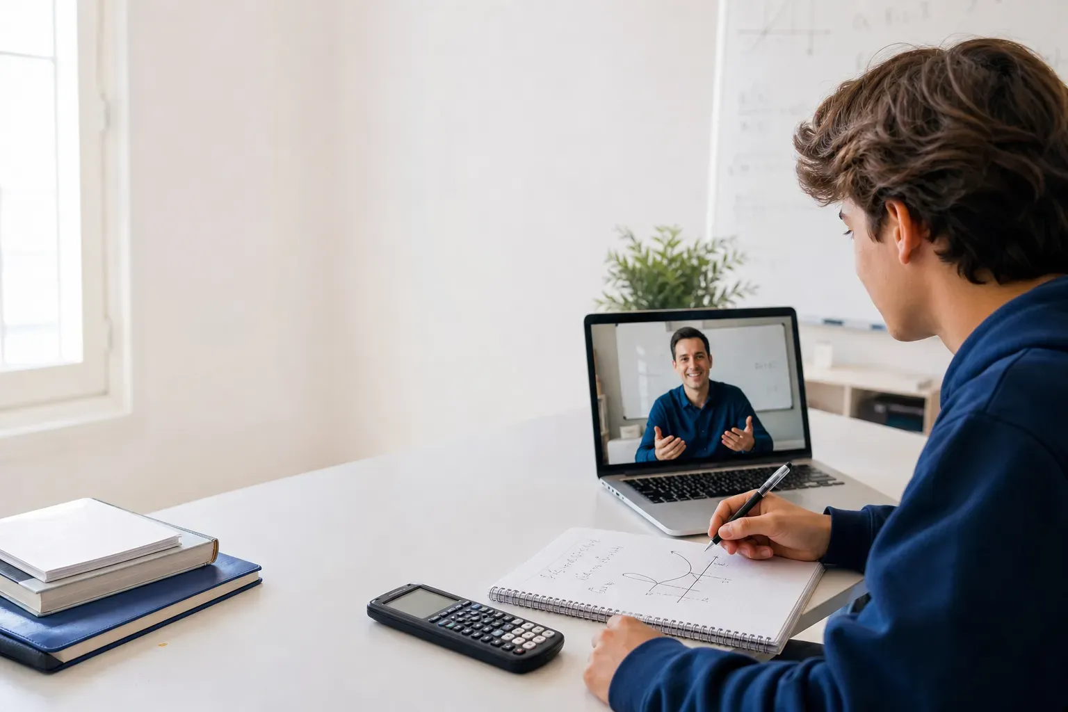 High school student working with an AP Calculus AB tutor online