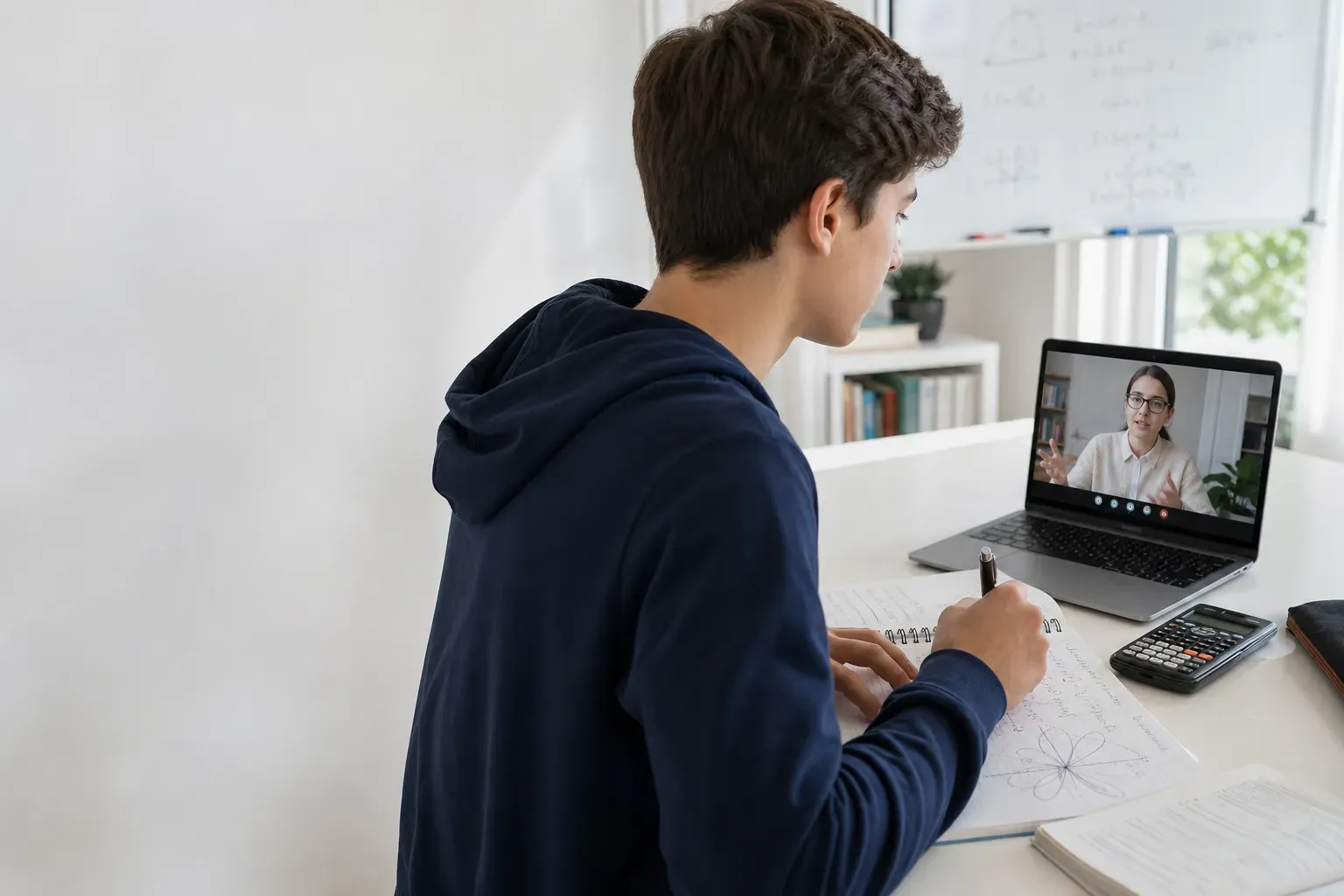 High school student working with an AP Calculus BC tutor online