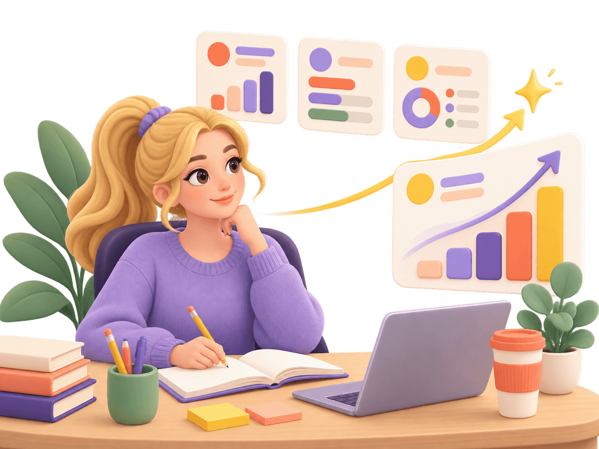 Illustration of a senior student preparing for QCE assessments