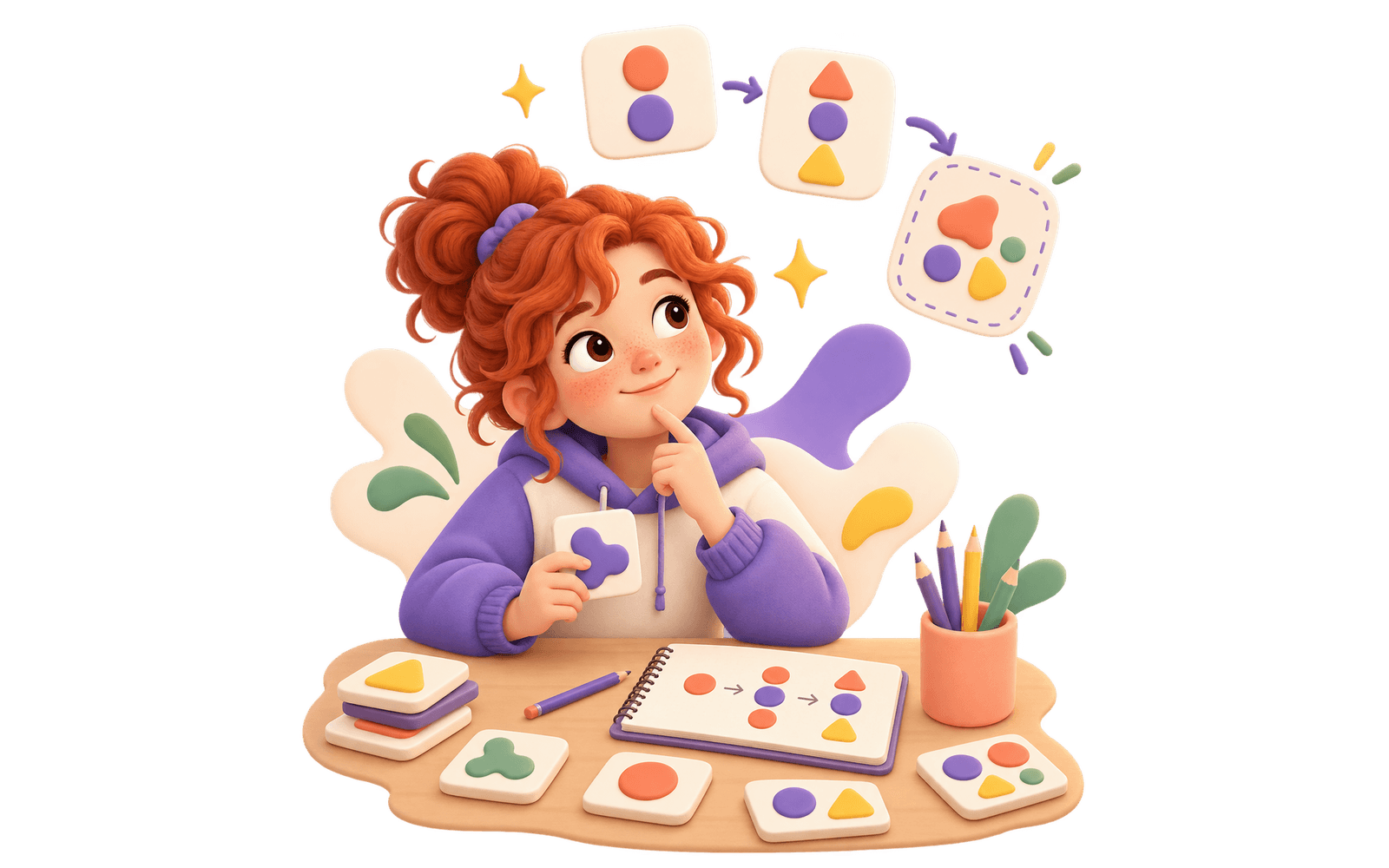 Illustration of a student practising reasoning questions for selective school entry