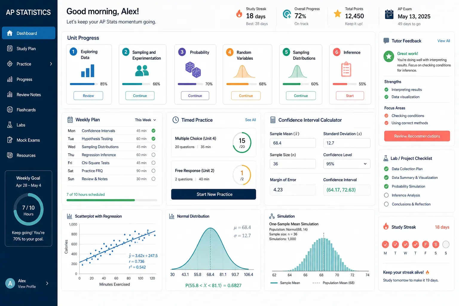 PSAT English student dashboard with reading and grammar practice