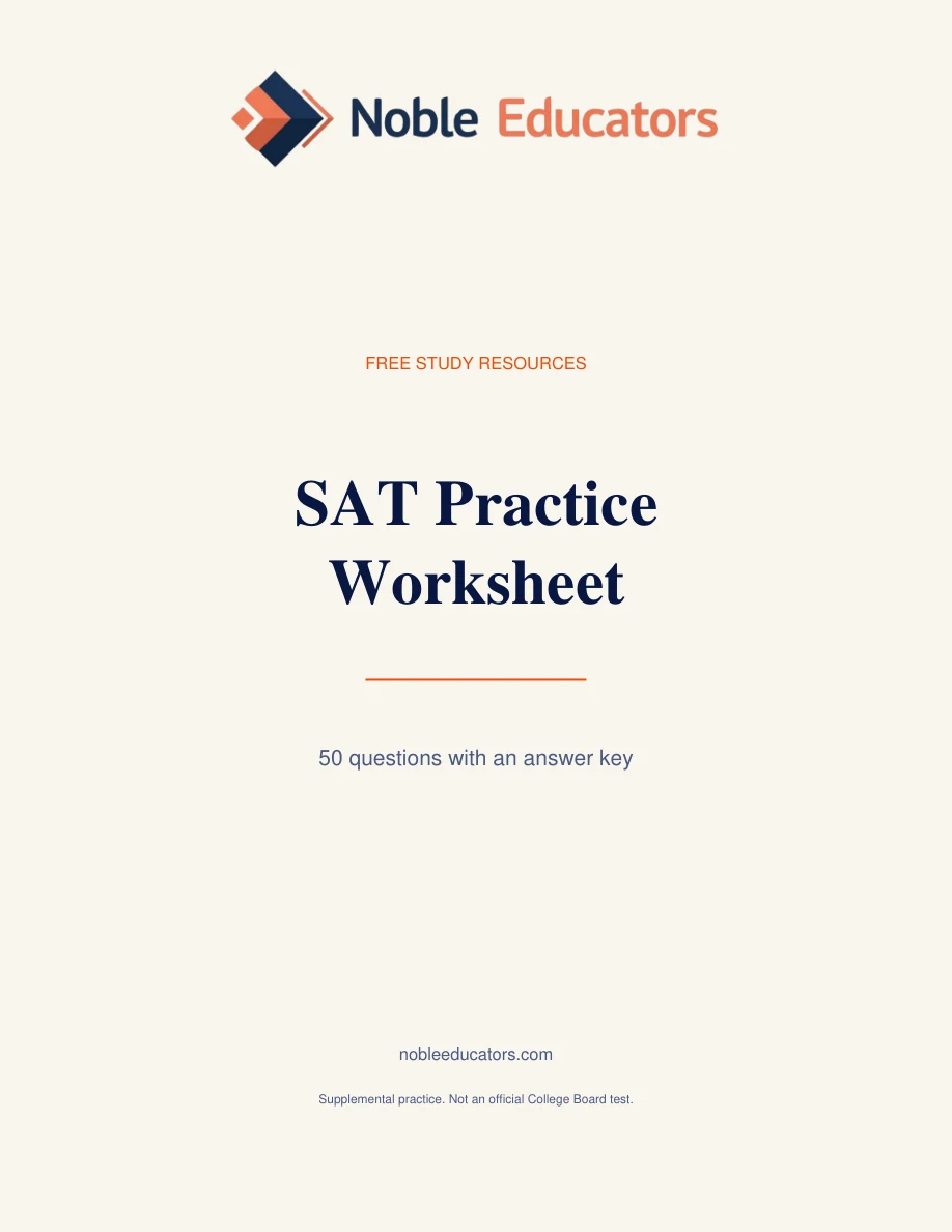 SAT Practice Worksheet with the official Noble Educators logo